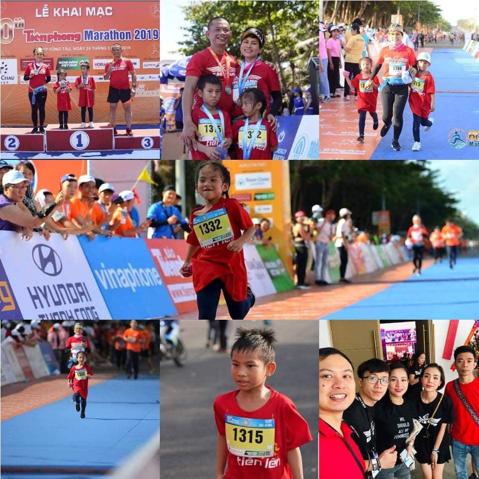 VĐV nhí Phạm Thiên Long, 6 tuổi, về đích giải Tiênphong Marathon 2019